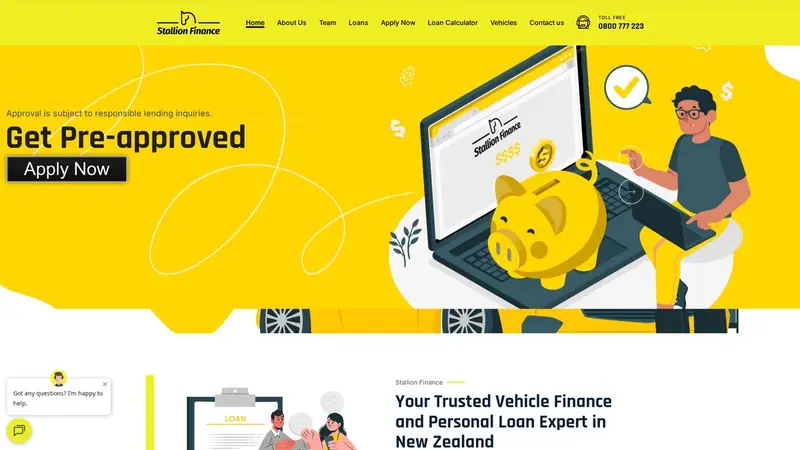 Homepage of stallionfinance.co.nz