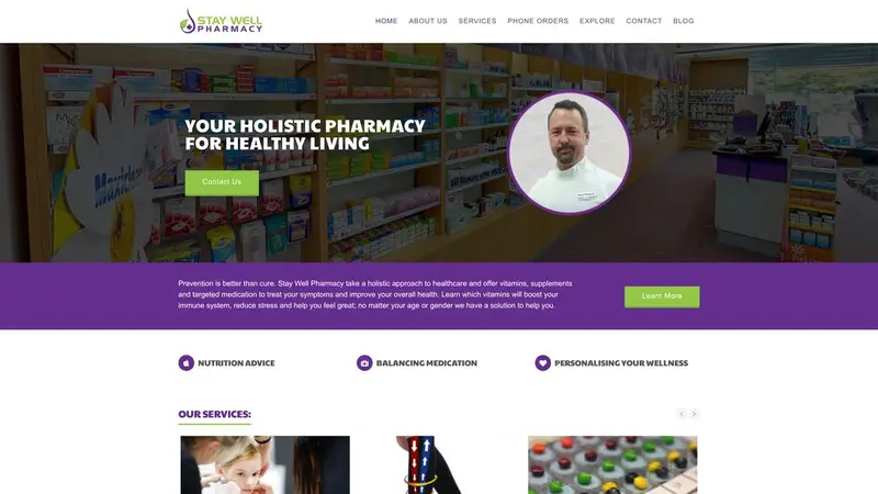 Homepage of staywellpharmacy.co.nz
