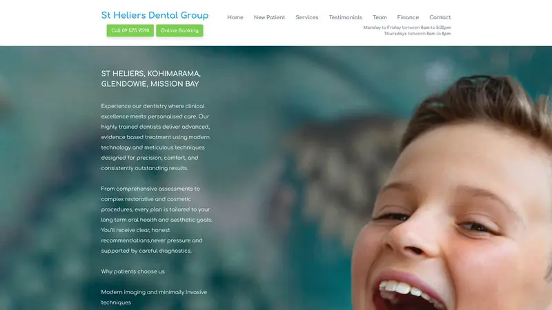 Homepage of stheliersdentalgroup.co.nz