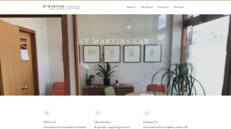 Homepage of stmartinslaw.nz