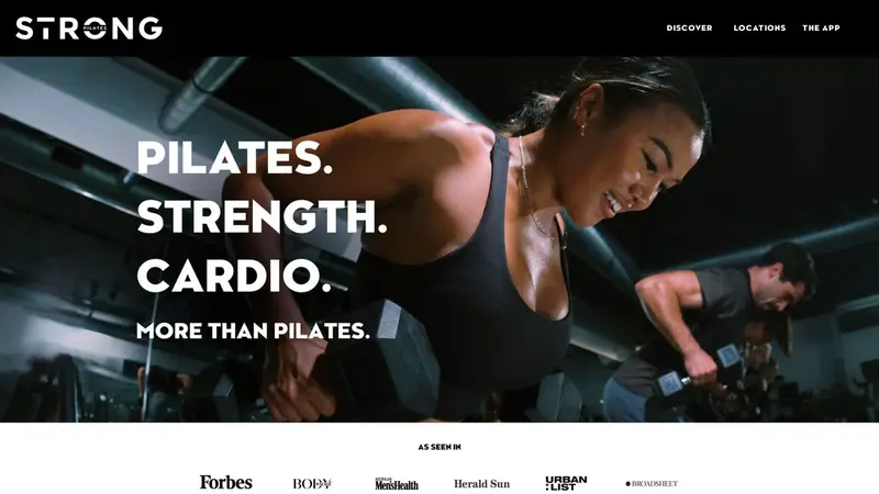 Homepage of strongpilates.co.nz