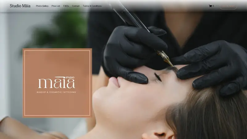 Homepage of studiomaia.co.nz