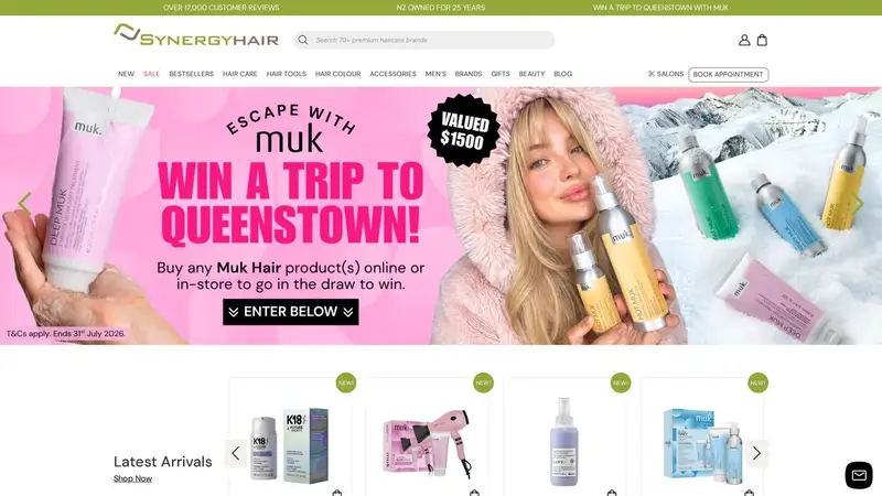 Homepage of synergyhair.co.nz