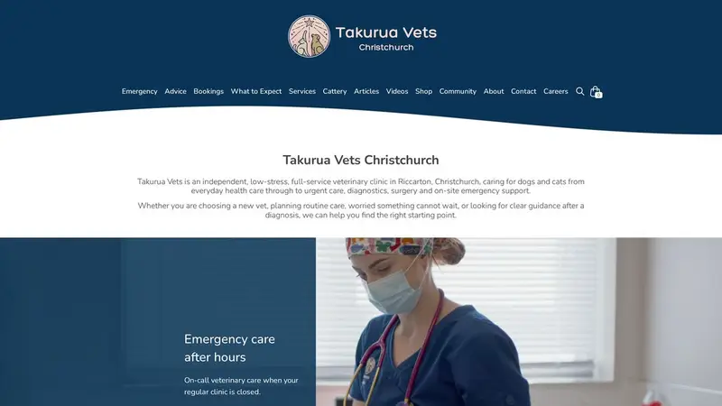 Homepage of takuruavets.nz