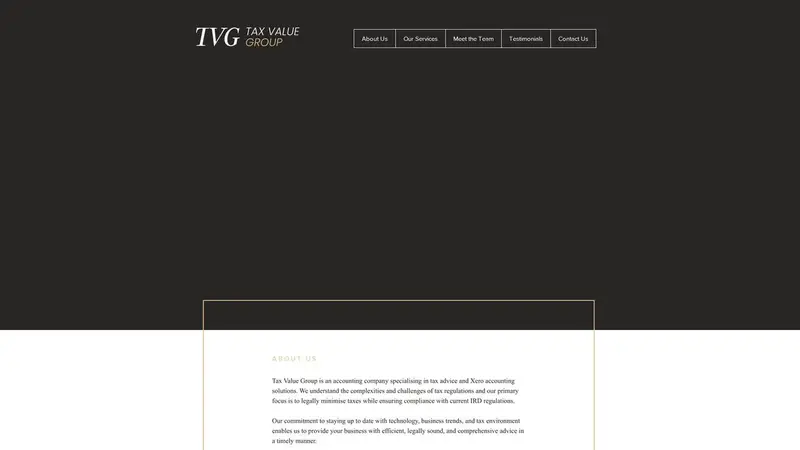Homepage of taxvaluegroup.co.nz