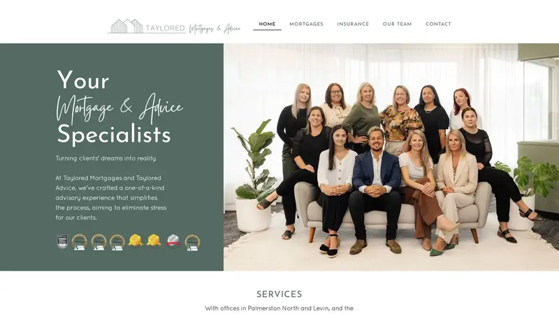 Homepage of tayloredmortgages.co.nz