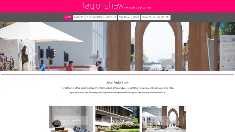 Homepage of taylorshaw.co.nz