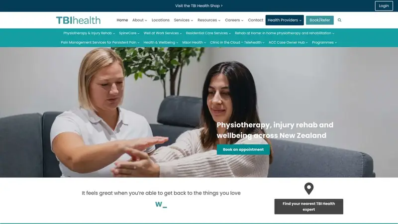 Homepage of tbihealth.co.nz