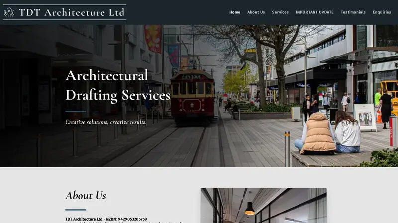 Homepage of tdtarchitecture.co.nz