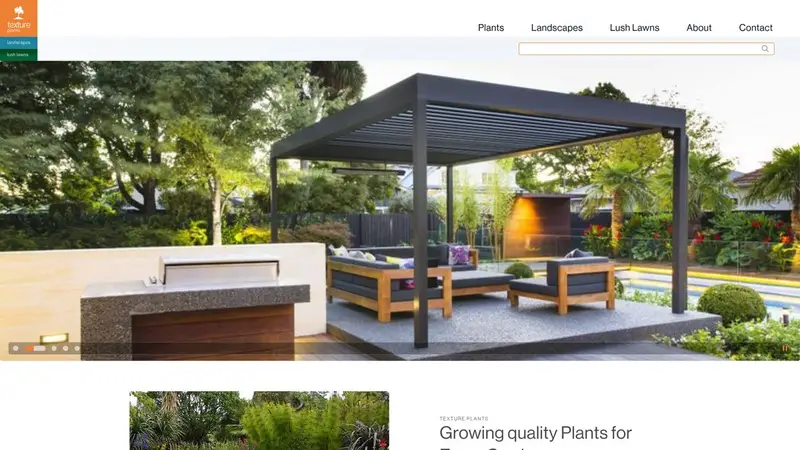 Homepage of textureplants.co.nz