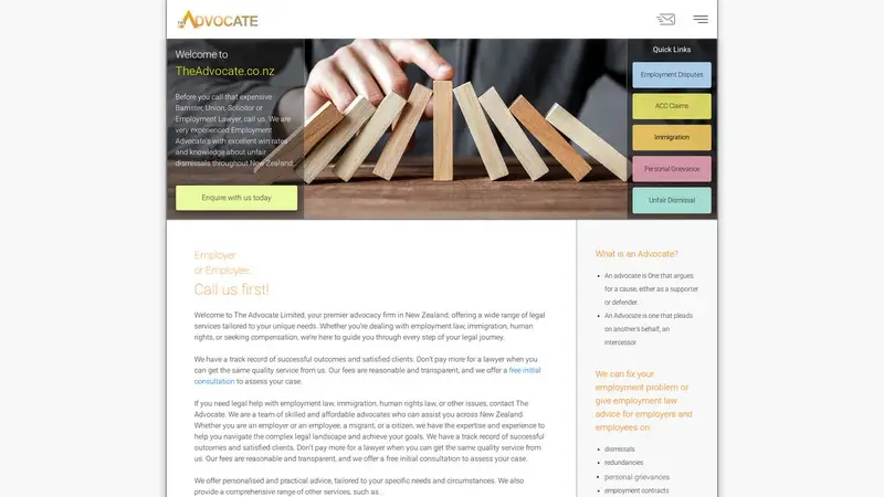 Homepage of theadvocate.co.nz
