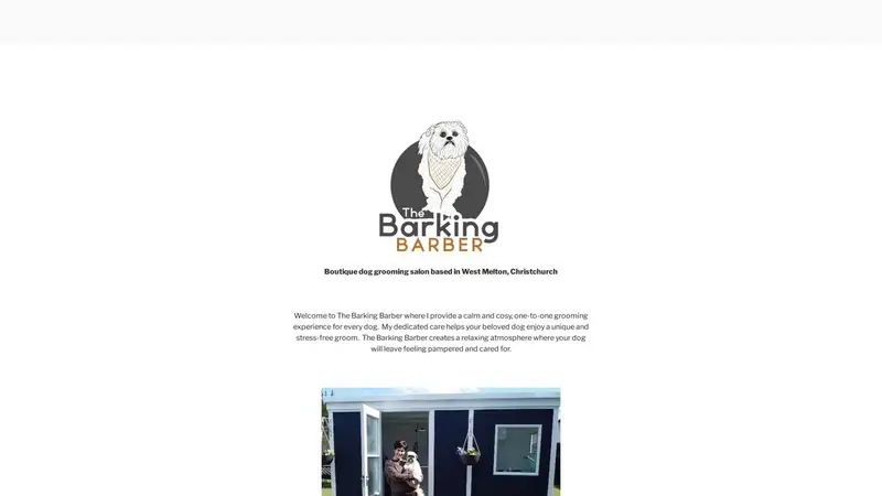 Homepage of thebarkingbarber.co.nz