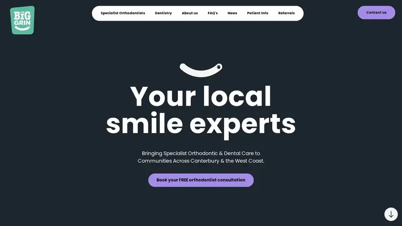 Homepage of thebiggrin.co.nz