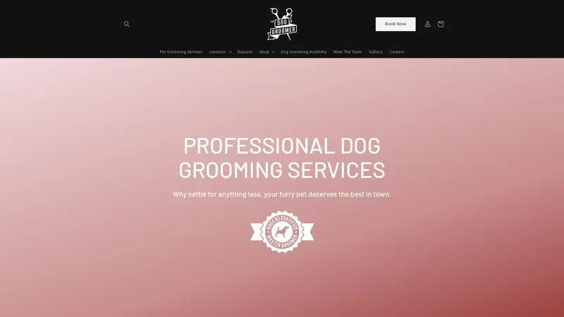 Homepage of thedoggroomer.nz