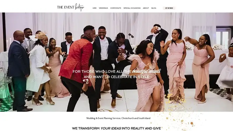 Homepage of theeventboutique.co.nz