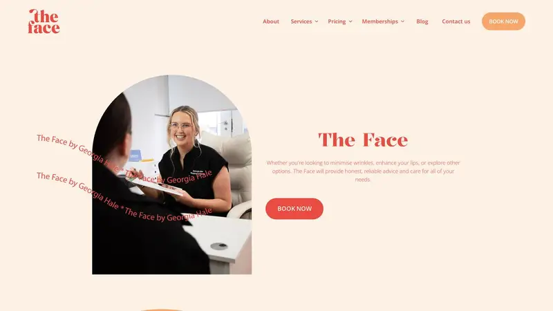 Homepage of theface.co.nz