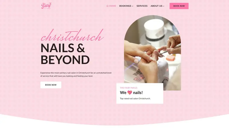 Homepage of thefairynails.co.nz