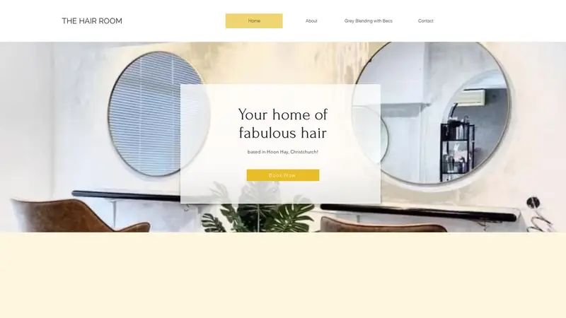 Homepage of thehairroom.co.nz