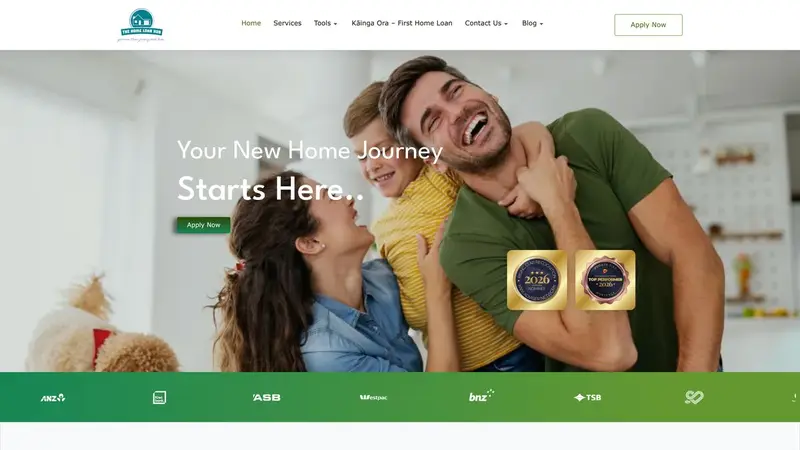 Homepage of thehomeloanhub.co.nz
