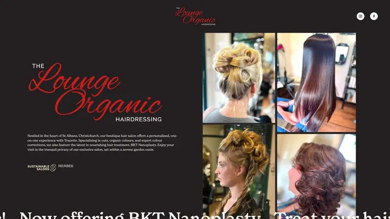 Homepage of theloungehairdressing.co.nz