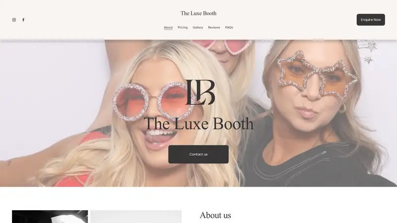 Homepage of theluxebooth.co.nz
