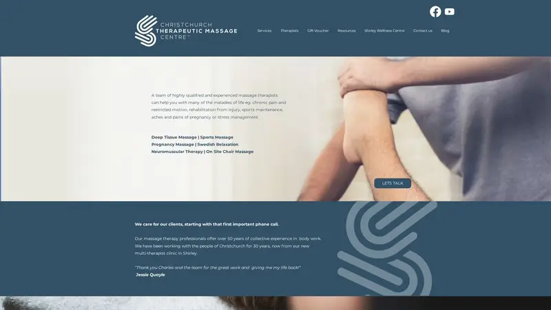 Homepage of theramass.co.nz
