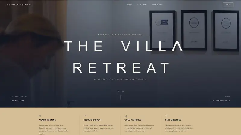 Homepage of thevillaretreat.co.nz