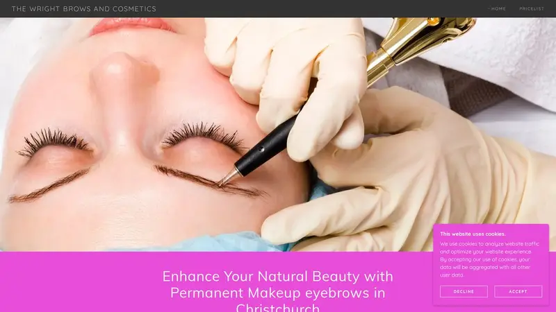 Homepage of thewrightbrows.co.nz