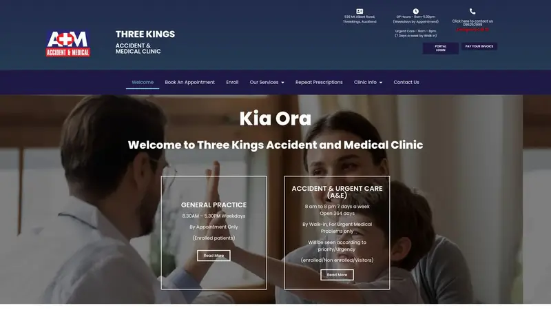 Homepage of threekings.co.nz