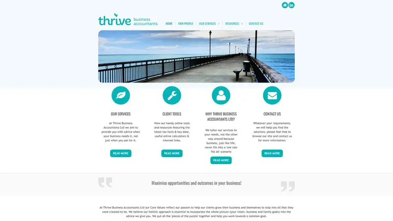 Homepage of thriveaccountants.co.nz