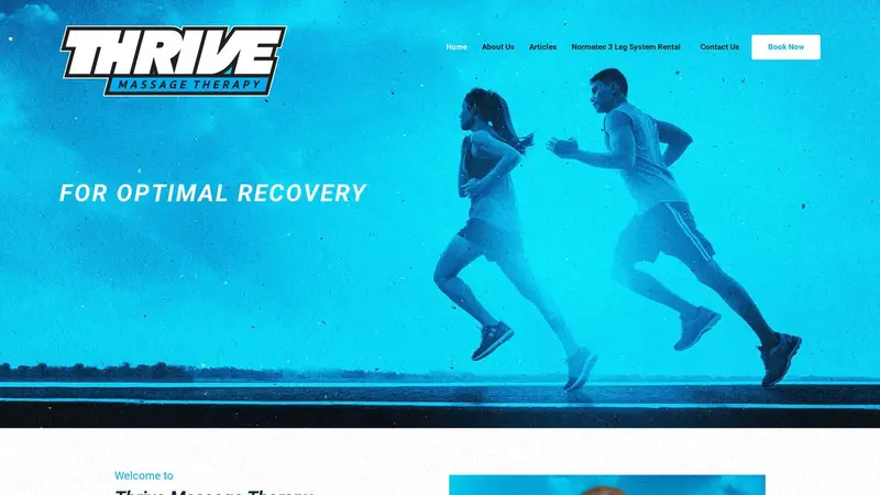 Homepage of thrivemassagetherapy.co.nz