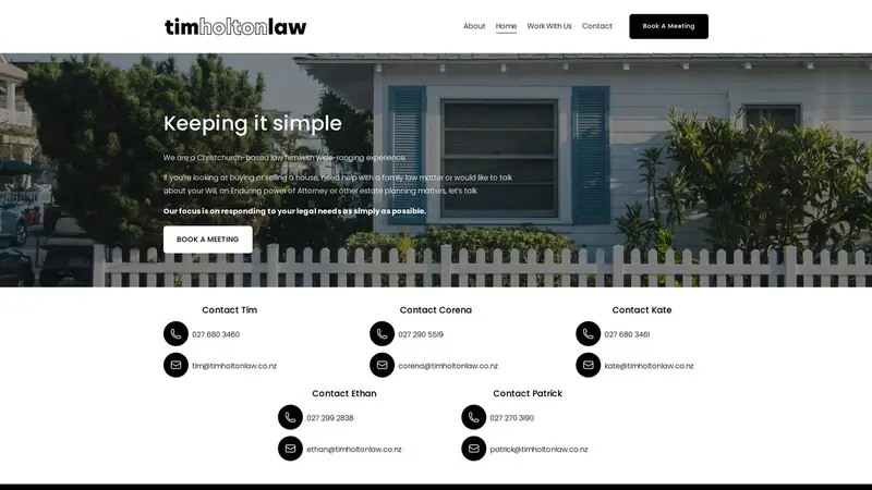 Homepage of timholtonlaw.co.nz