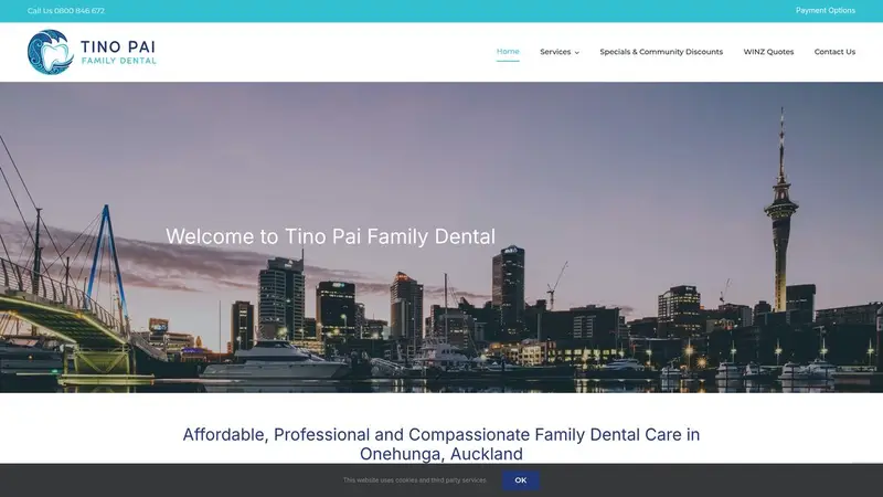 Homepage of tinopaidental.co.nz
