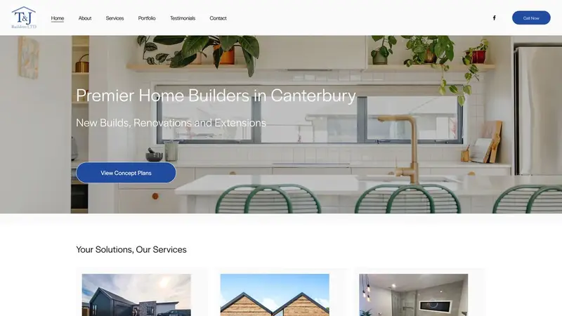 Homepage of tjbuilders.co.nz