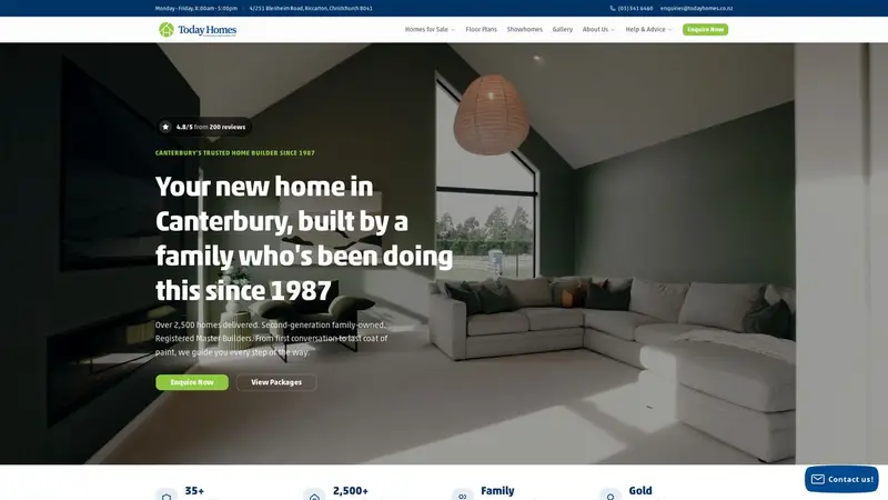Homepage of todayhomes.co.nz