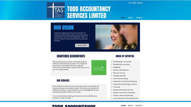 Homepage of toddaccountants.co.nz