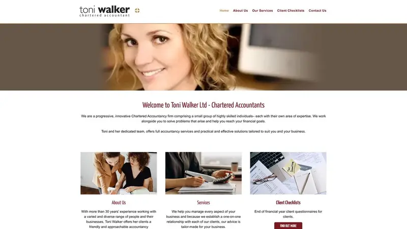 Homepage of toniwalker.co.nz