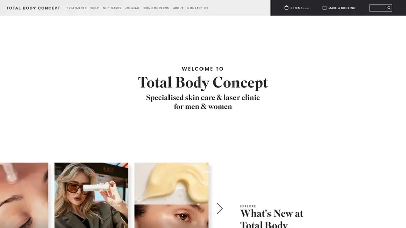 Homepage of totalbodyconcept.co.nz