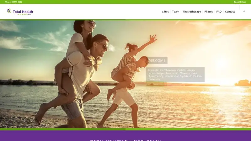 Homepage of totalhealthphysio.co.nz