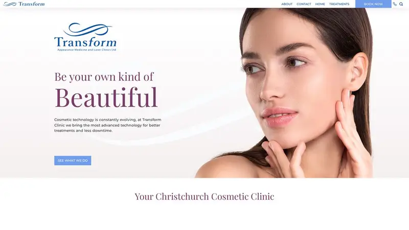 Homepage of transformclinic.co.nz
