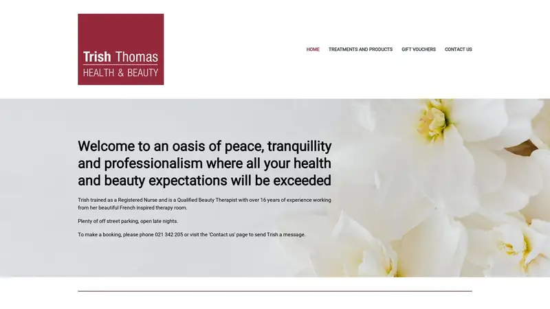Homepage of trishthomas.co.nz