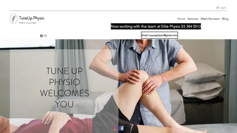 Homepage of tuneupphysio.nz