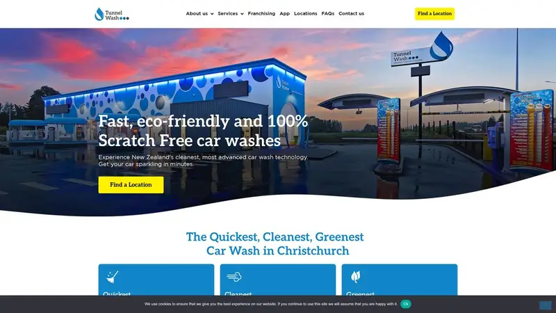 Homepage of tunnelwash.co.nz