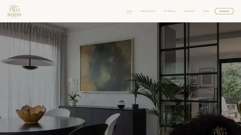 Homepage of twobirdsdesign.co.nz