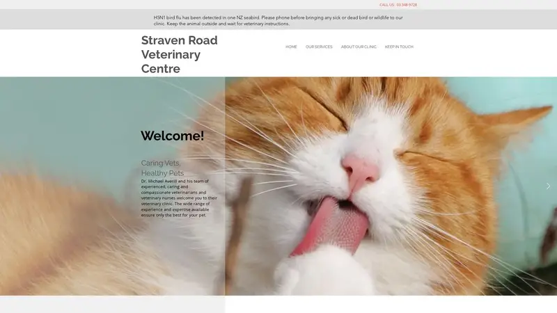 Homepage of veterinarycentre.co.nz