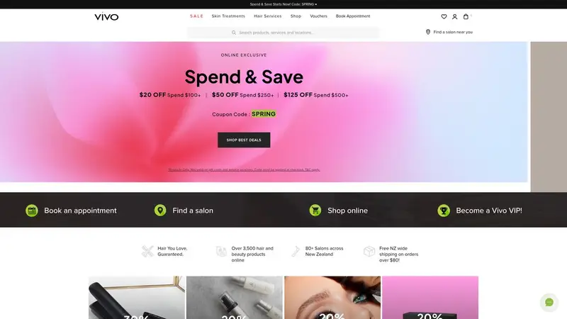 Homepage of vivo.co.nz