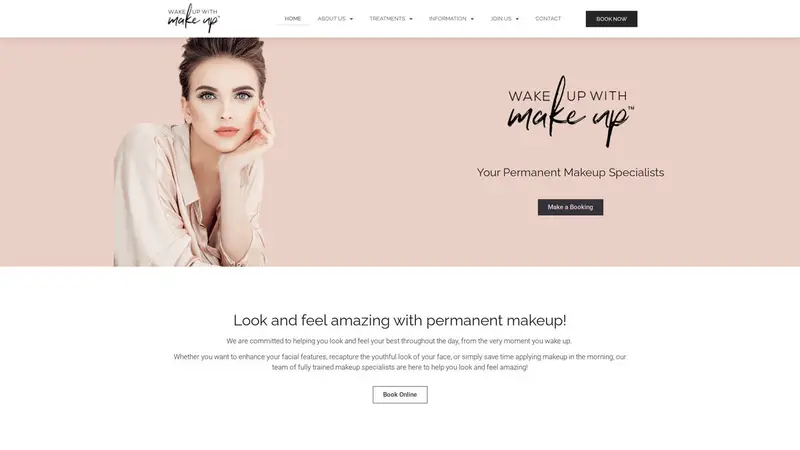 Homepage of wakeupwithmakeup.co.nz
