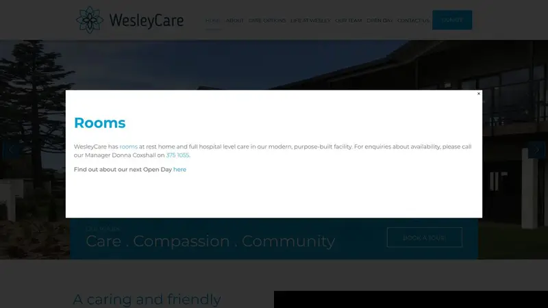 Homepage of wesleycare.nz