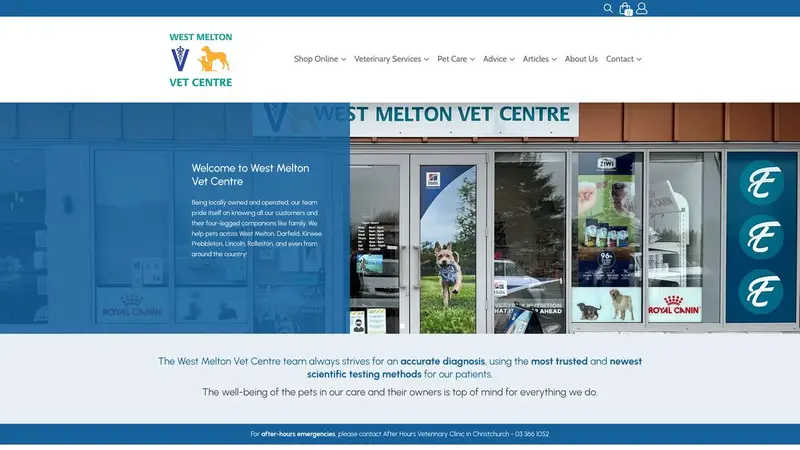 Homepage of westmeltonvetcentre.co.nz