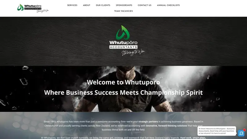 Homepage of whutuporo.co.nz